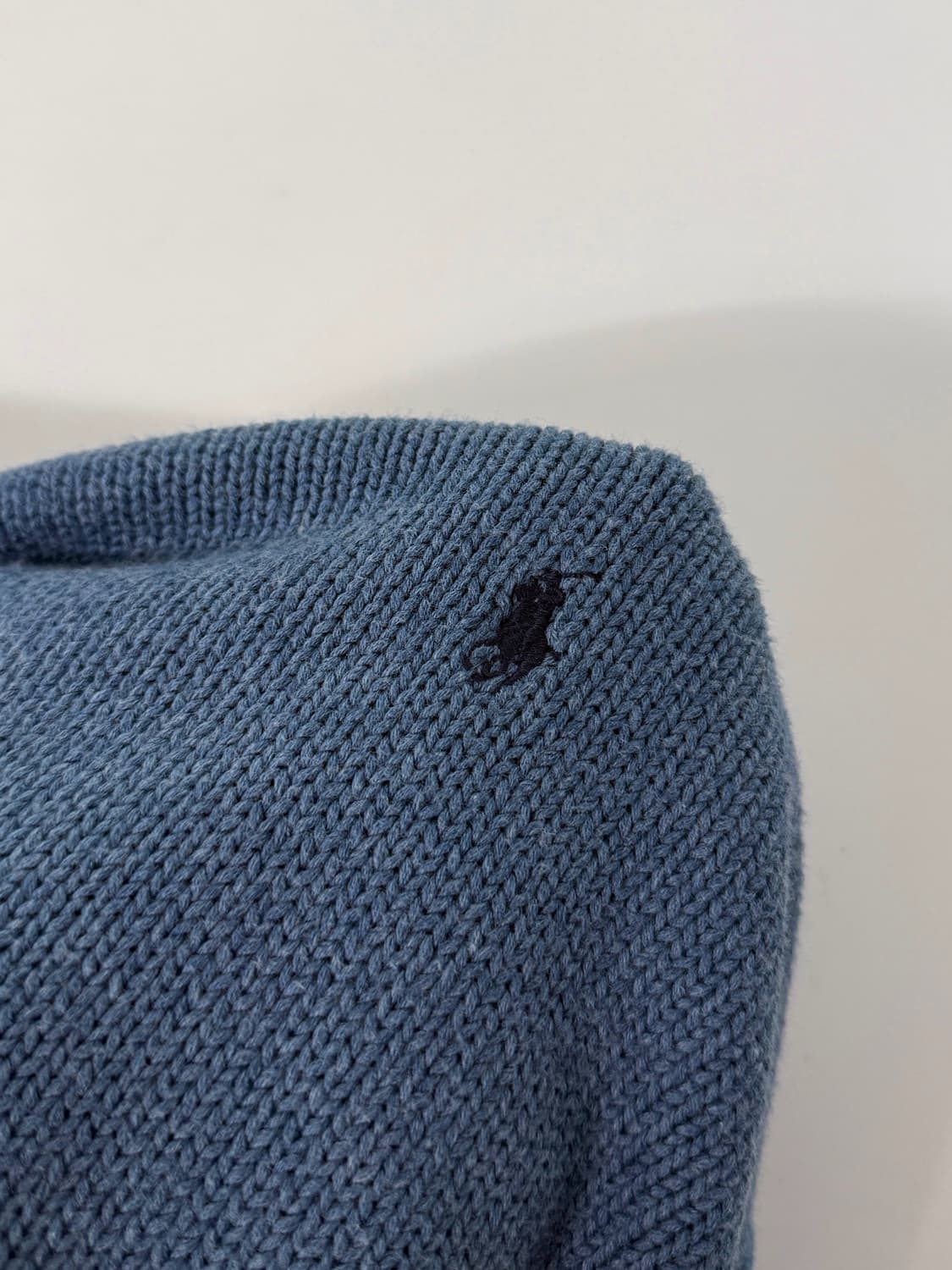 폴로 랄프로렌 00‘s 오버사이즈 해비 코튼 빈티지 블루 니트 상품이미지2