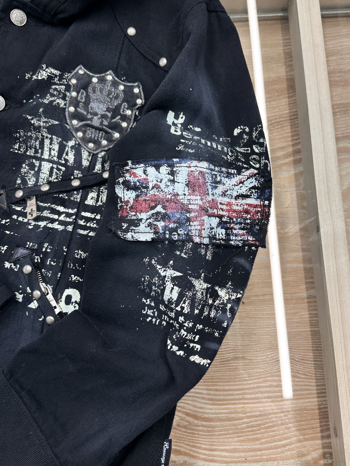 Bernings Sho 고스 펑크 리벳 데님 자켓 상품이미지6