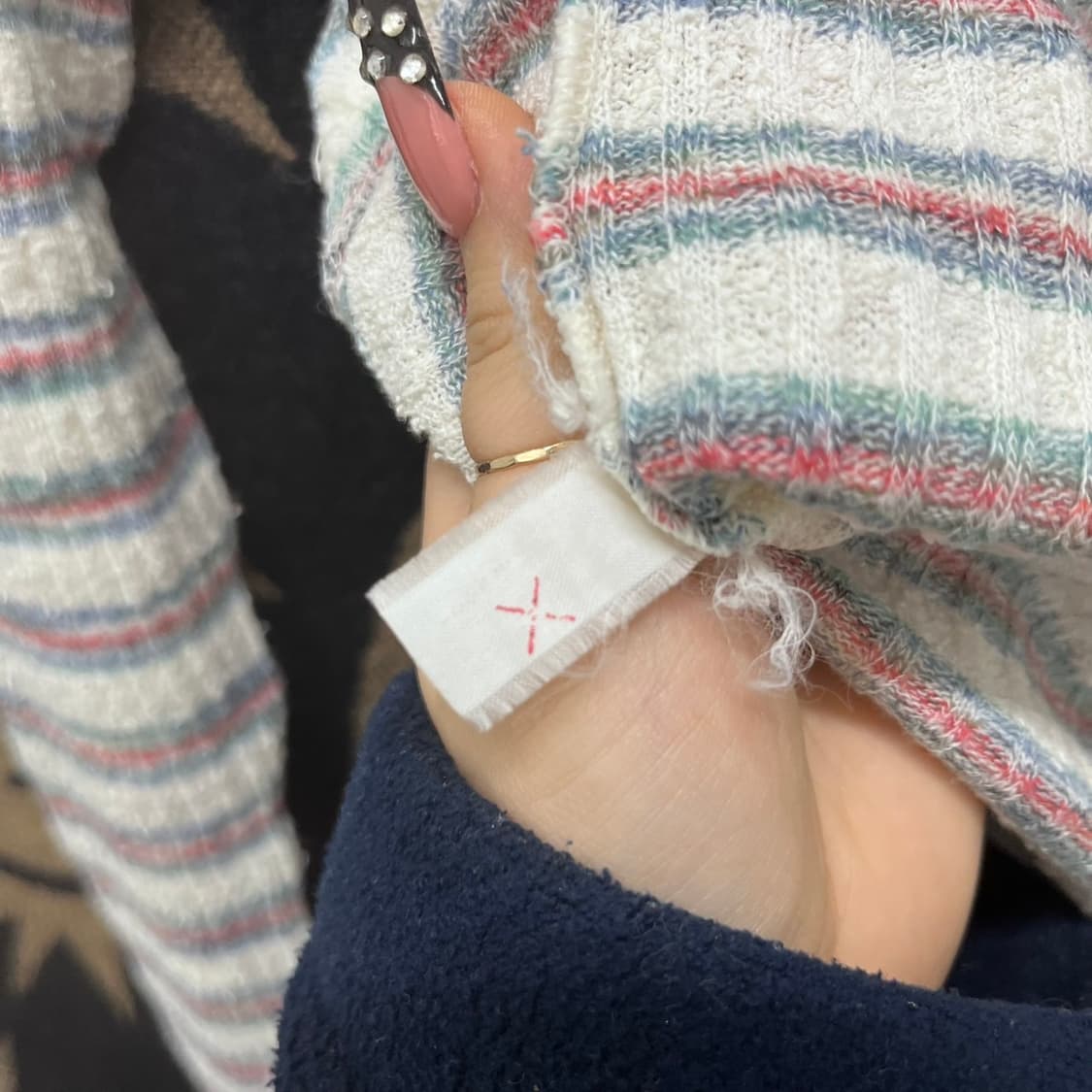 빈티지 레트로 스트라이프 스판 딱붙핏 긴팔 롱슬리브 K0026 상품이미지5