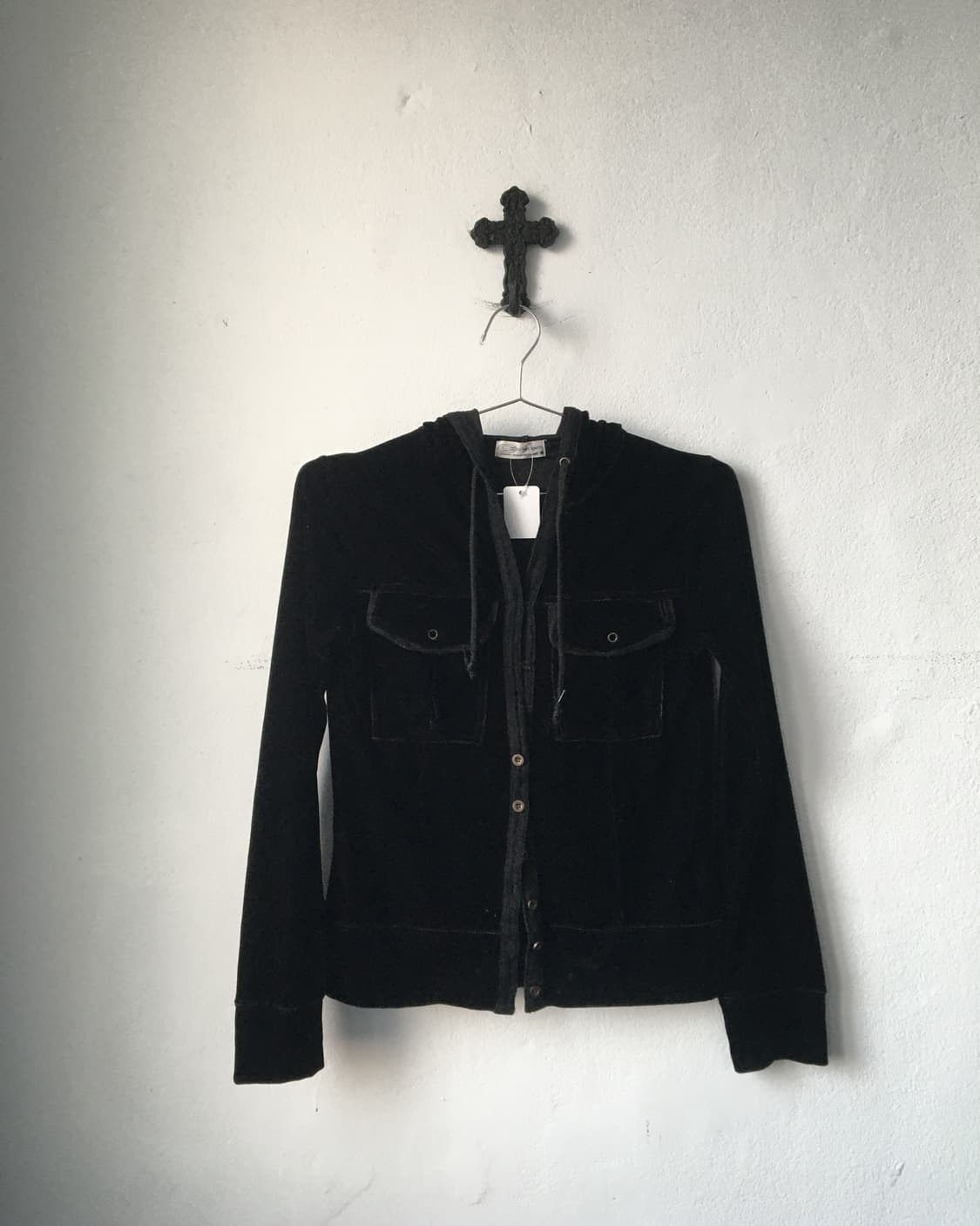 Velvet hood cardigan 상품이미지1