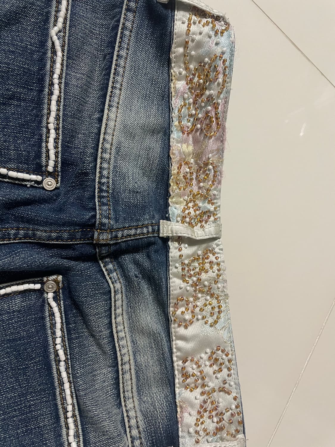 스컬프터 로우라이즈 데님 팬츠 Beaded Waist Denim Pant 상품이미지5
