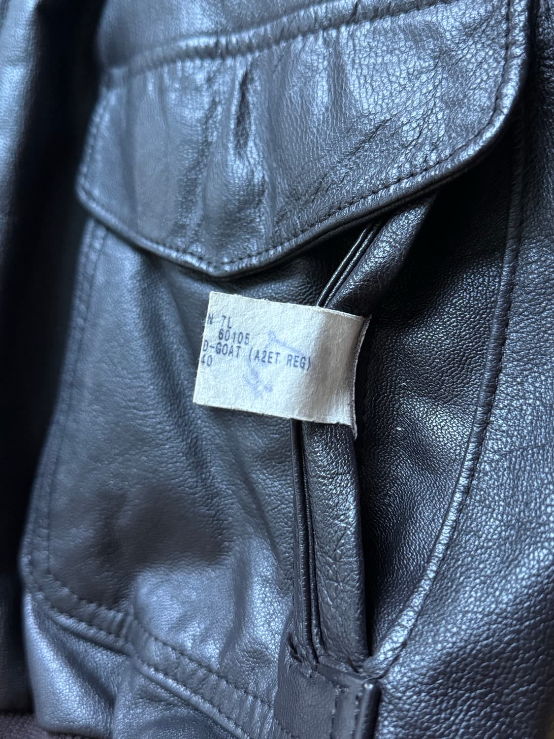 80s 빈티지 lIbean 엘엘빈  a-2a2 고트스킨 플라이트 레더자켓 상품이미지7