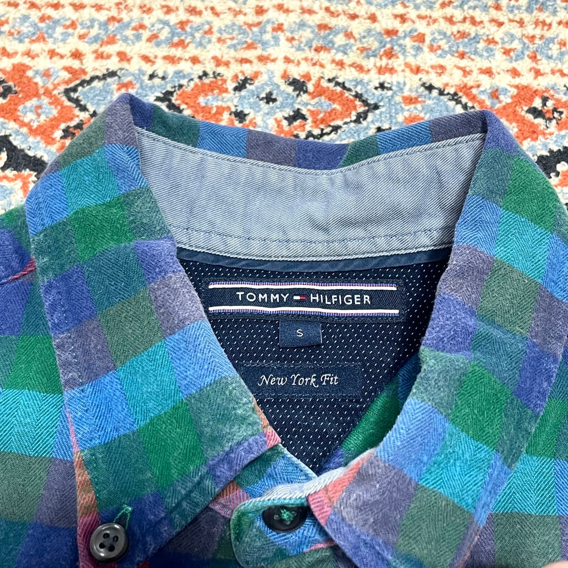 타미힐피거 그린 블루 깅엄체크 남성S 상품이미지5