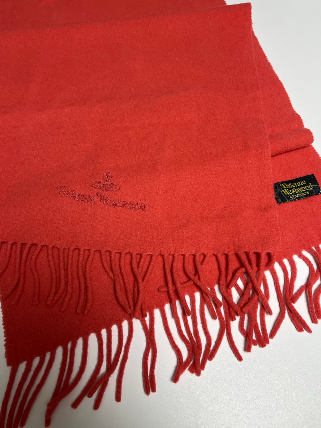 비비안웨스트우드 레드 울 머플러 상품이미지3