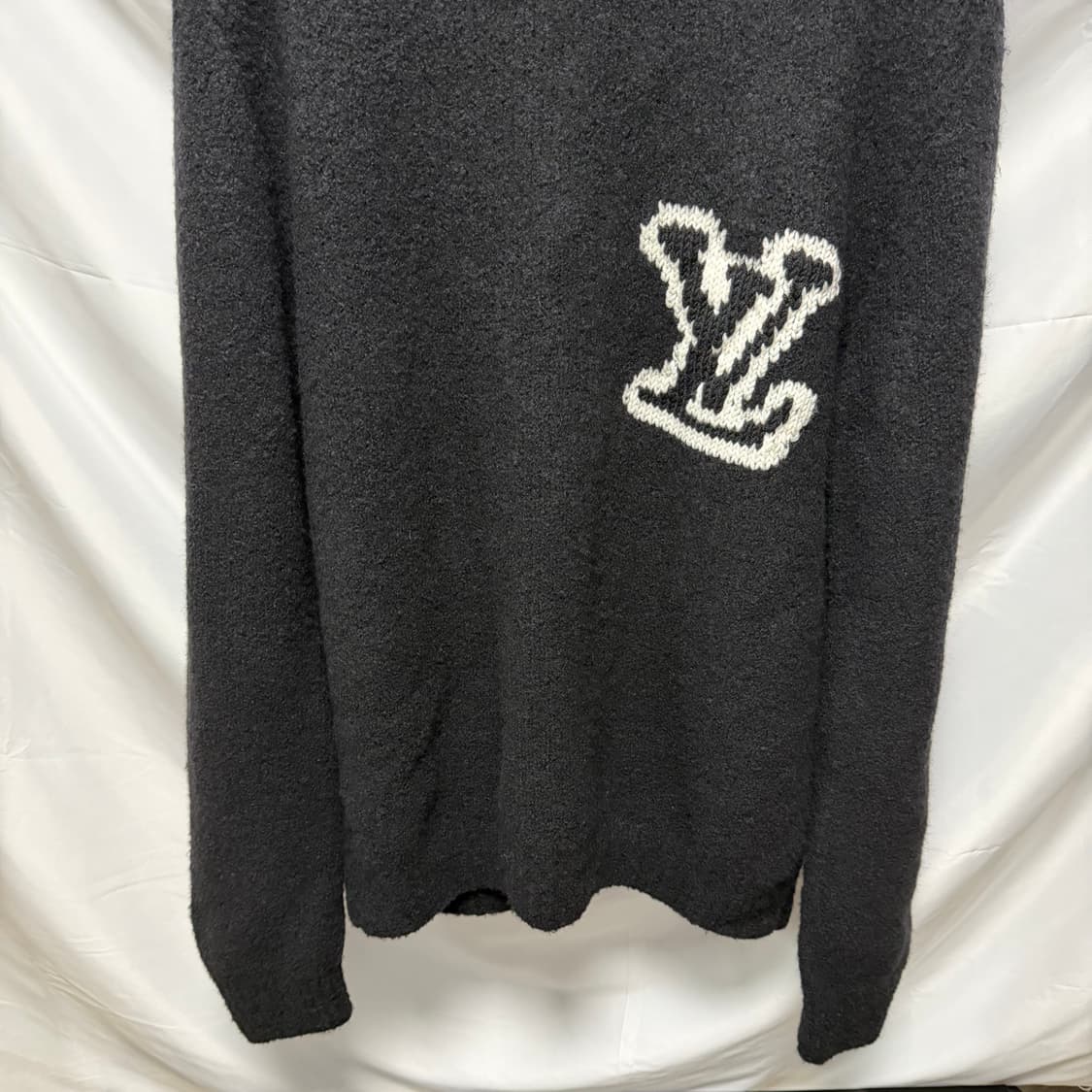 [S+급/2XL] 루이비통 LV 인타르시아 크루넥 니트 블랙 상품이미지3