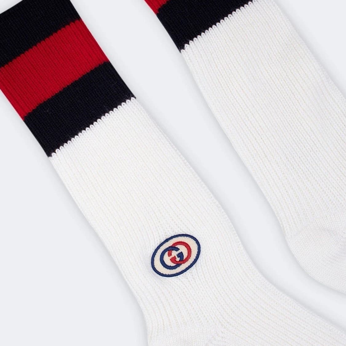 새상품 구찌 양말 인터로킹 G 웹 울 양말 화이트 상품이미지2