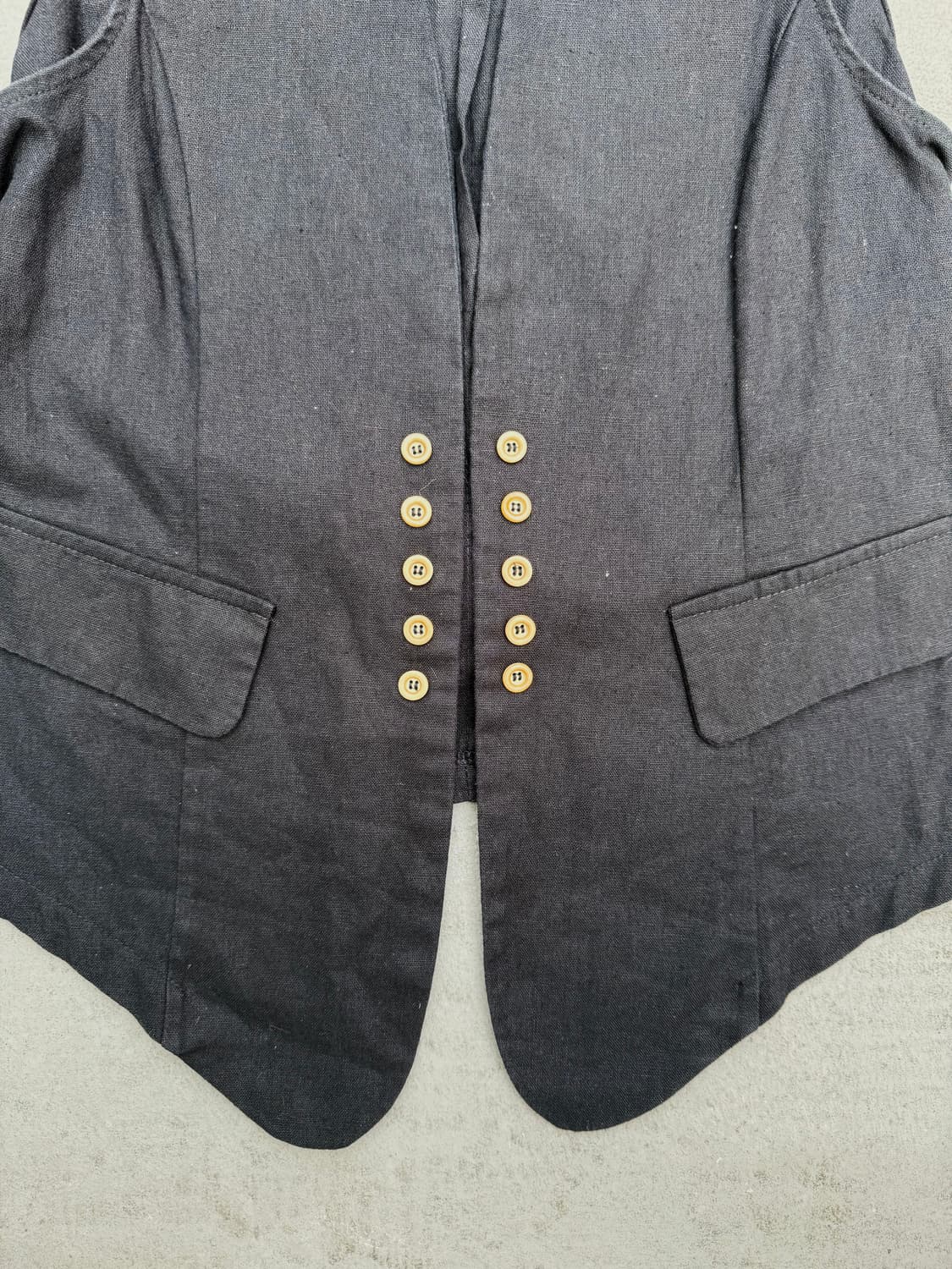 VTG 버튼 린넨 베스트 상품이미지2
