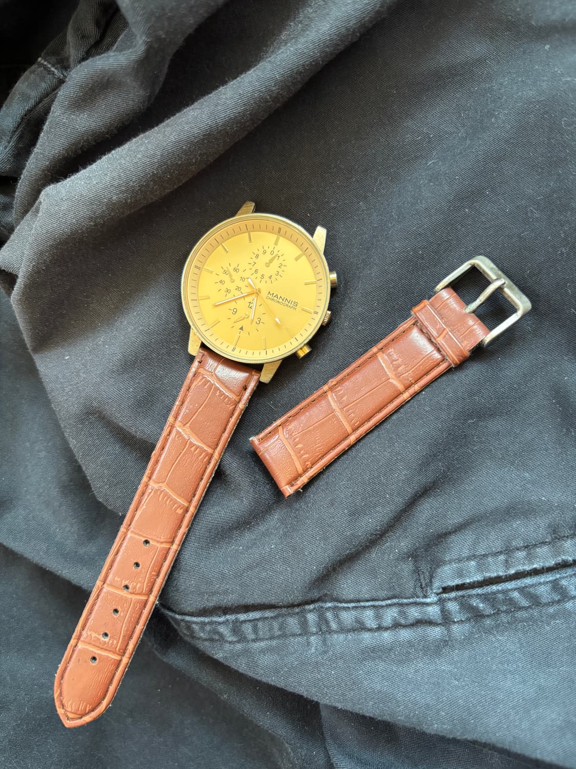 vintage mannis leather band watch 상품이미지1