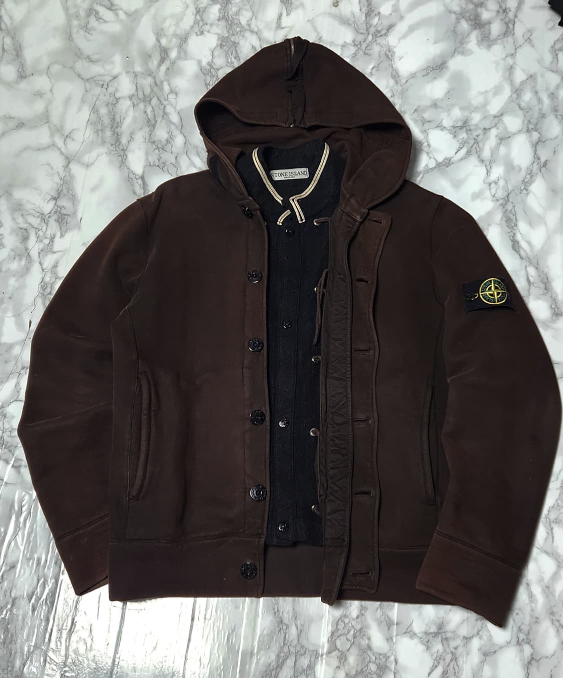 스톤아일랜드 06ss 내피 브라운 후드집업 자켓 상품이미지2