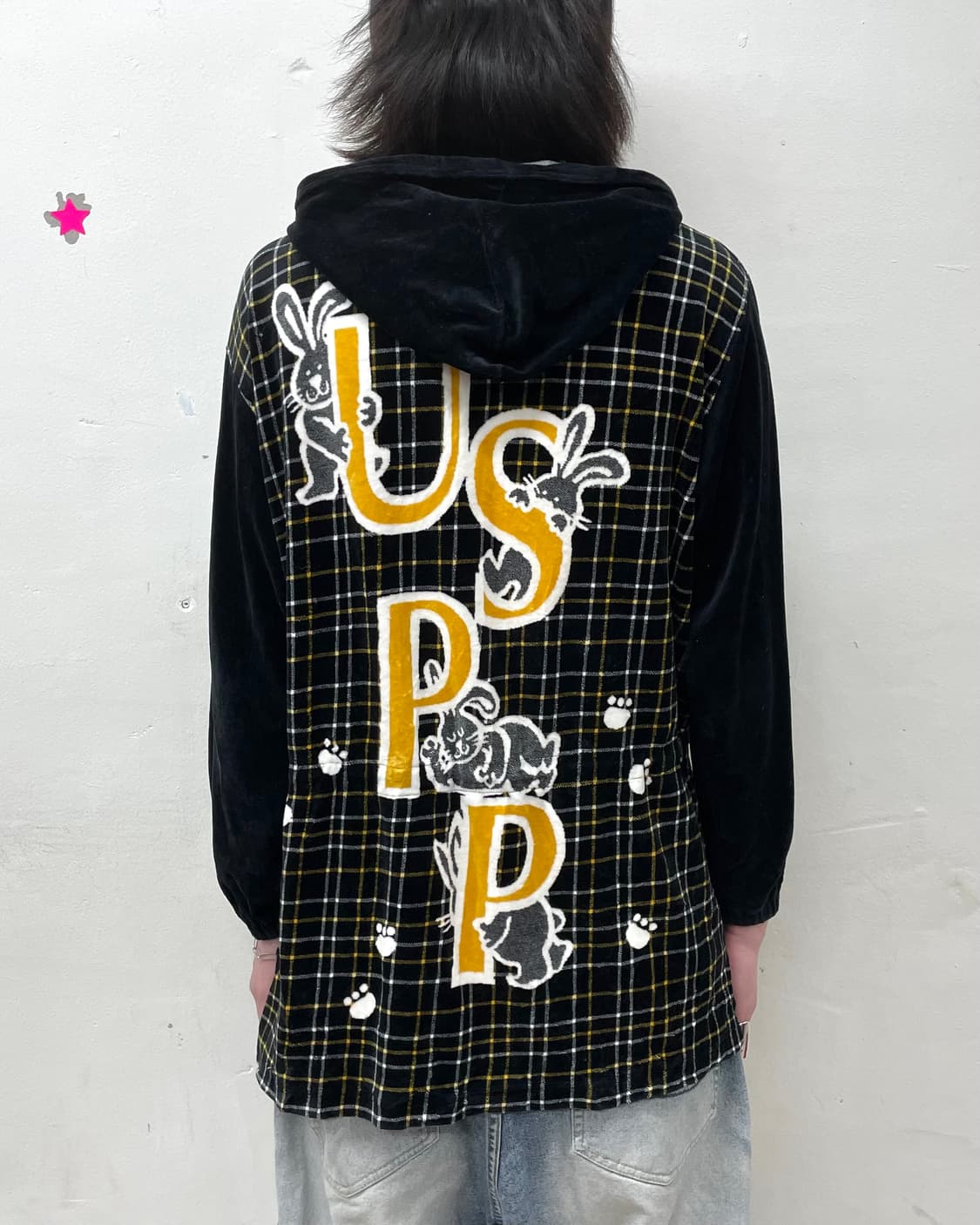 Rabbit Footprint Check Hoodie Jacket  상품이미지1