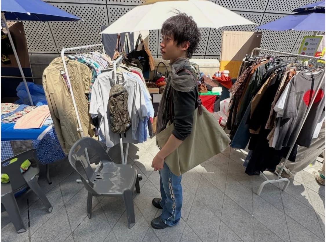 코스 카키 스트라이프 스카프 상품이미지2
