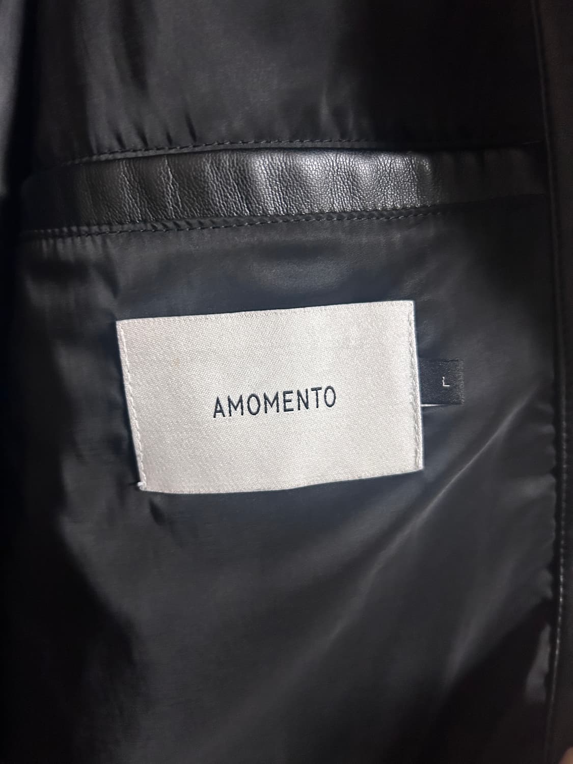 아모멘토 하이넥 레더자켓 상품이미지3