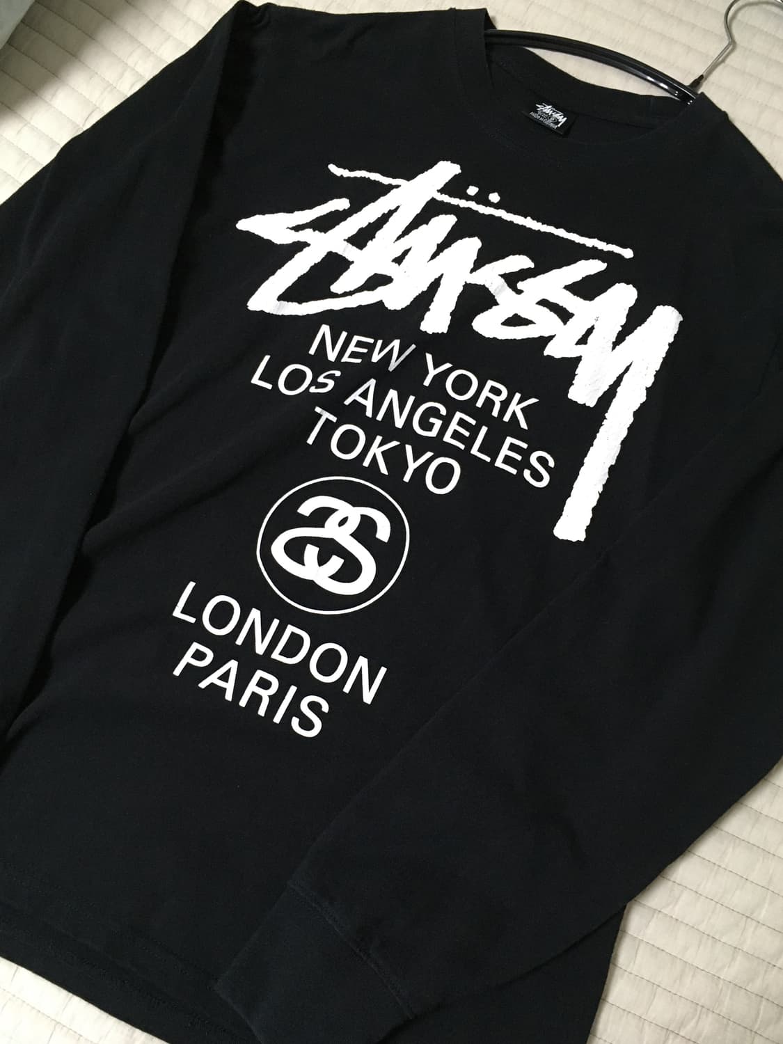 스투시 월드투어 롱슬리브 블랙 S 상품이미지1