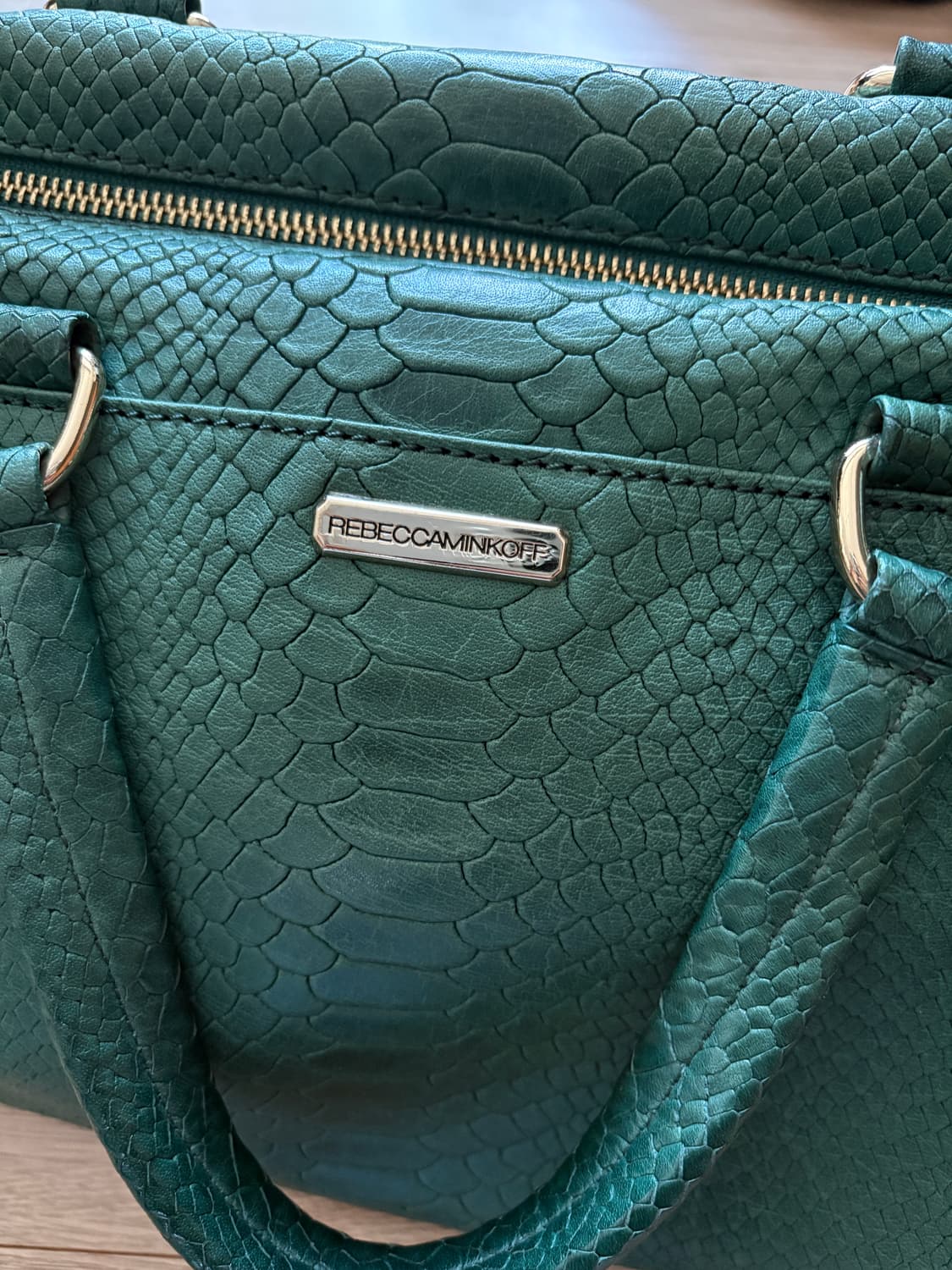 레베카밍코프 그린 뱀피 탑핸들 보스턴백 상품이미지4