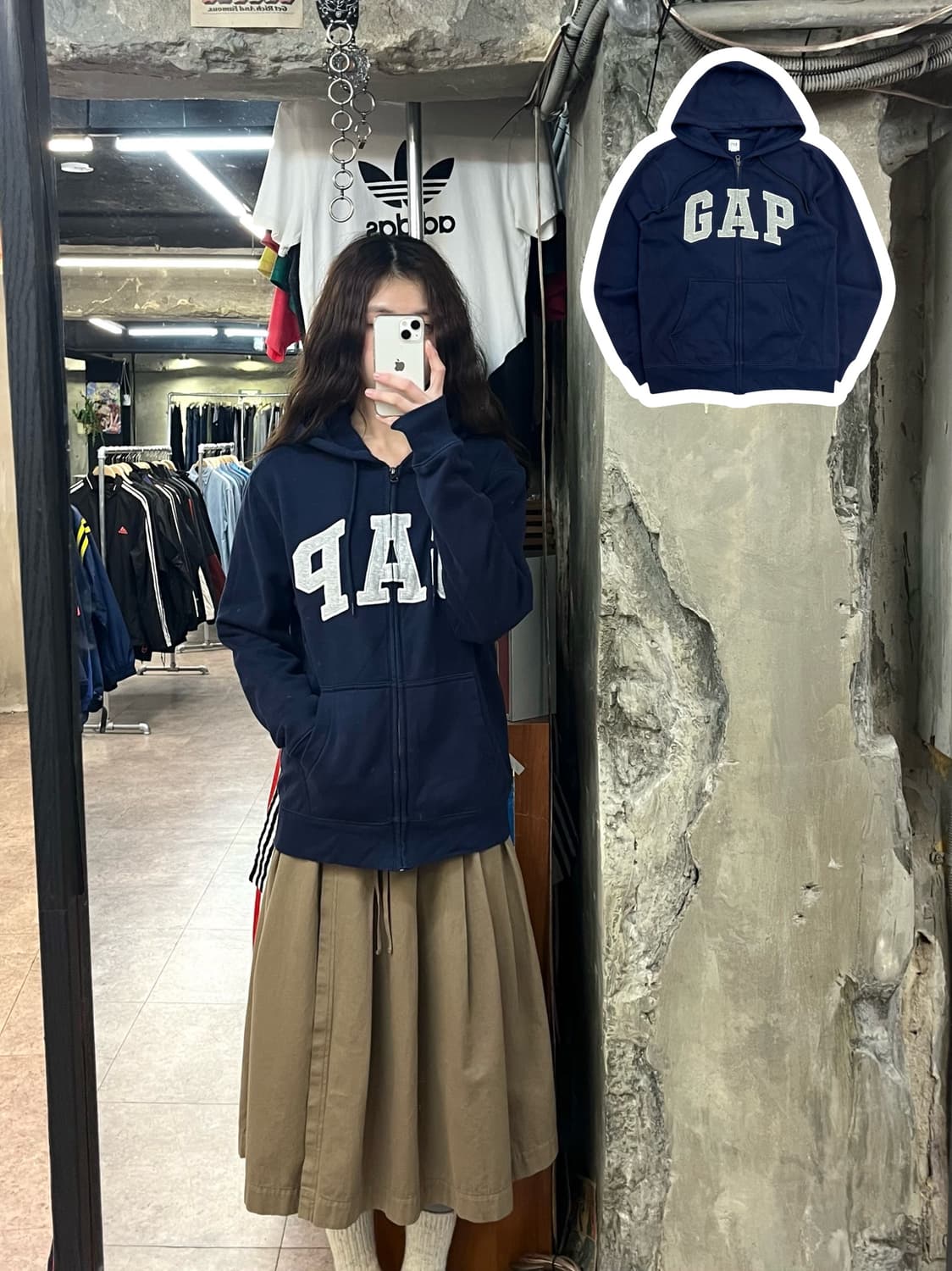 갭 기모 후드집업 네이비 S #csz2590 상품이미지1