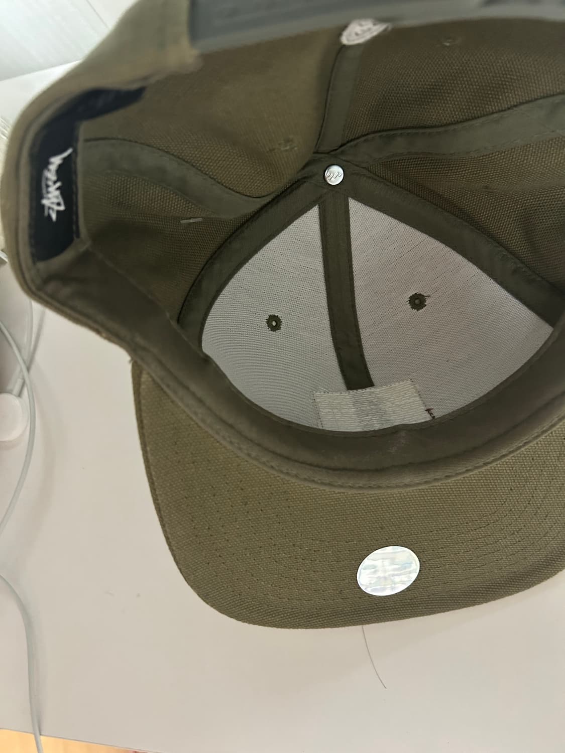 스투시 덕캔버스 스냅백 올리브 상품이미지3