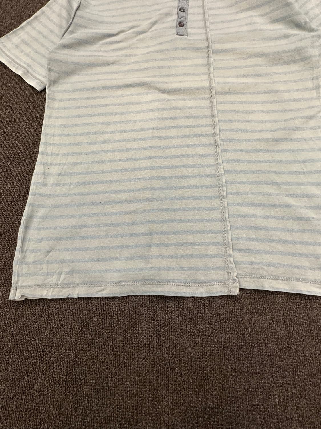 M)BALL vintage 블루 스트라이프 헨리넥 반팔 상품이미지4