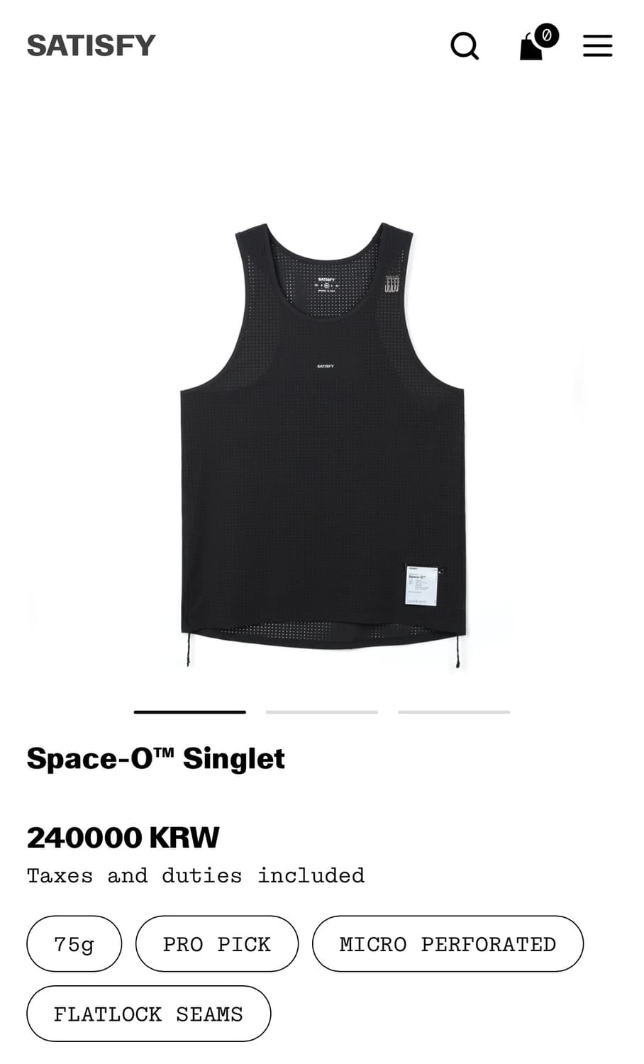 새티스파이 Space-O 싱글렛 블랙 M(풀구성) 상품이미지1