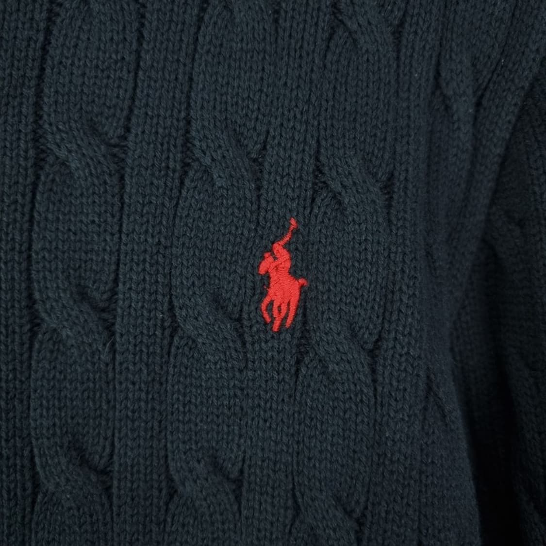 [폴로 랄프로렌] 포니 로고 자수 케이블 꽈배기 니트 블랙 M19306 상품이미지6