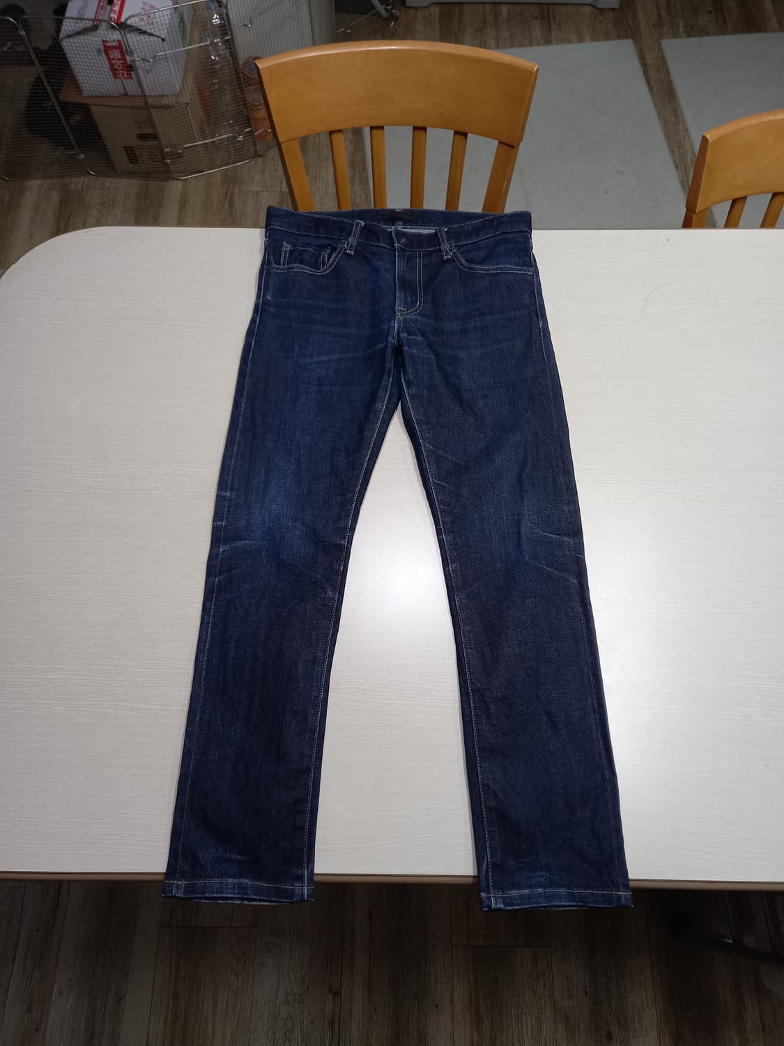 30 유니끌로 셀비지 스판 슬림일자진 진청 30-152 상품이미지1