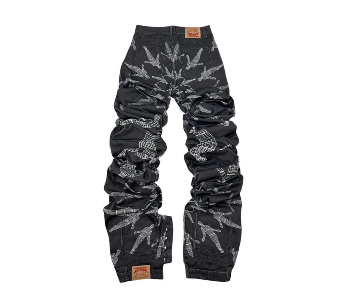 [급처] SURGERY x UNBORN SOCIETY 롱 더블 진 블랙 상품이미지2