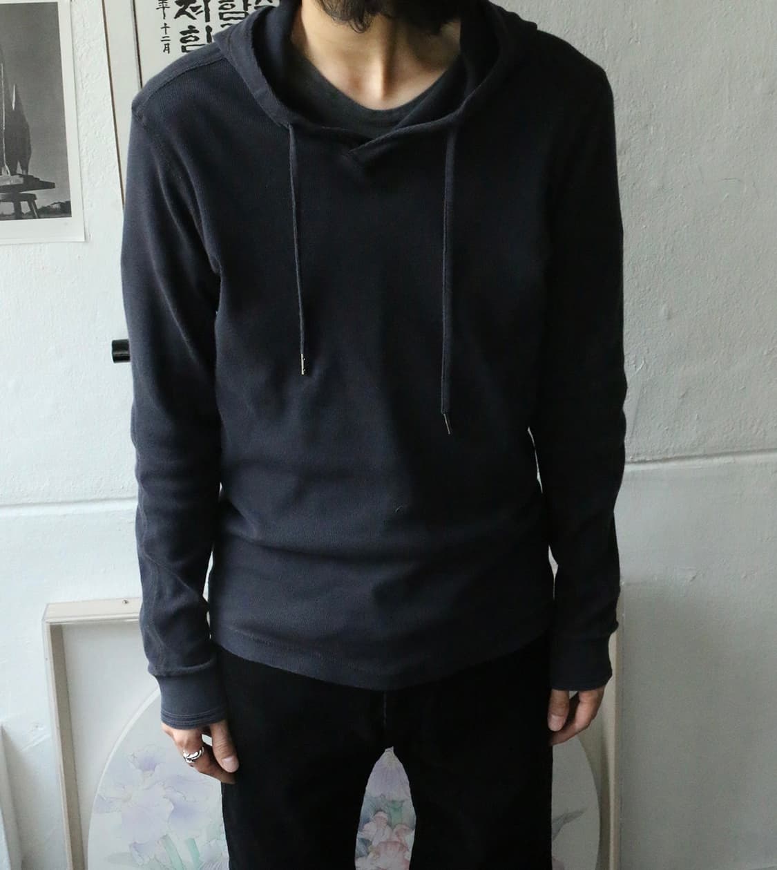 디젤 슬림 블랙 후드티셔츠 상품이미지1
