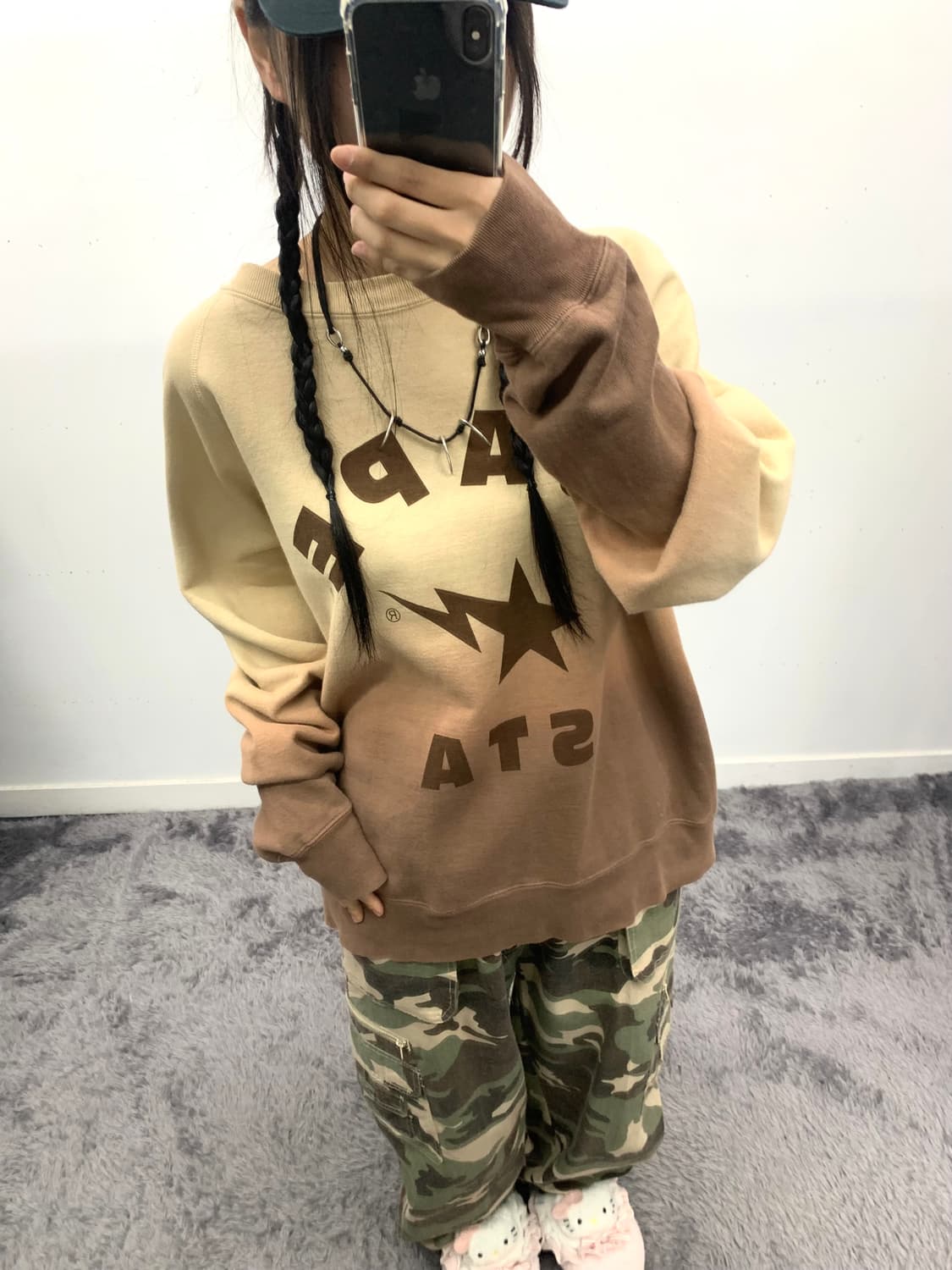 베이프 스타 그라데이션 맨투맨 상품이미지4