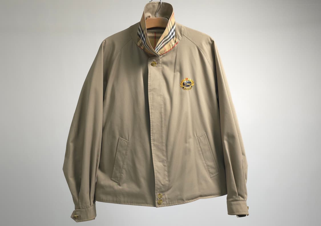 버버리 정품 영국생산 베이지 블루종 해링턴 자켓 오리지널 금사 엠블럼 1 상품이미지1