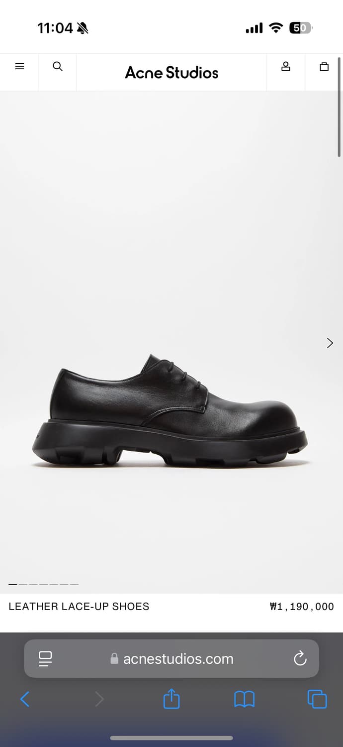 (41, 270) 25시즌 아크네 스튜디오 카프스킨 더비 상품이미지5