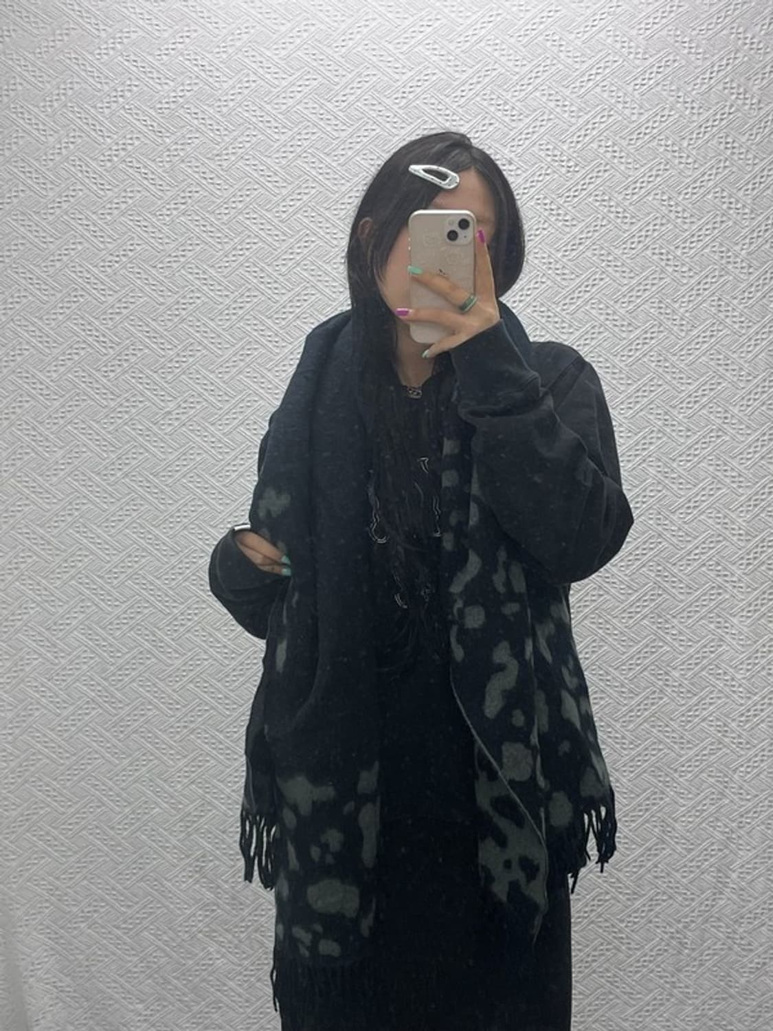 울터치 빈티지 레오파드 블랙호피 키치갸루 목도리 머플러 C07150 상품이미지1