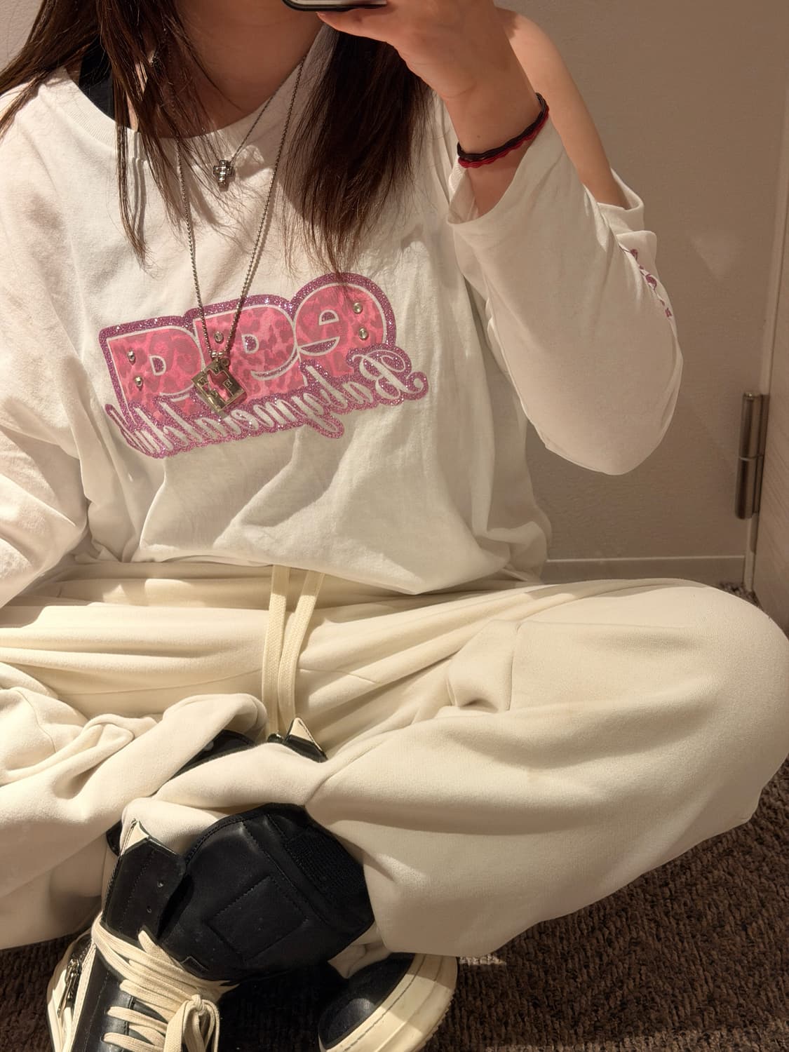 베이비메탈클럽 베메클 x 에그 egg 트윙클 롱슬리브 화이트 상품이미지2