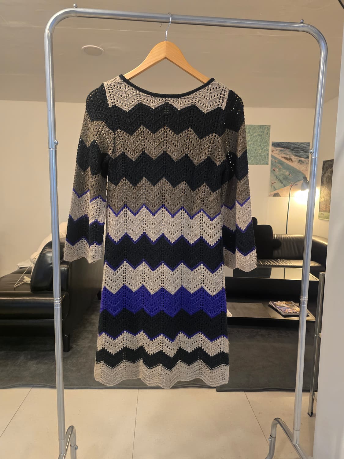 패턴 니트 원피스 상품이미지3