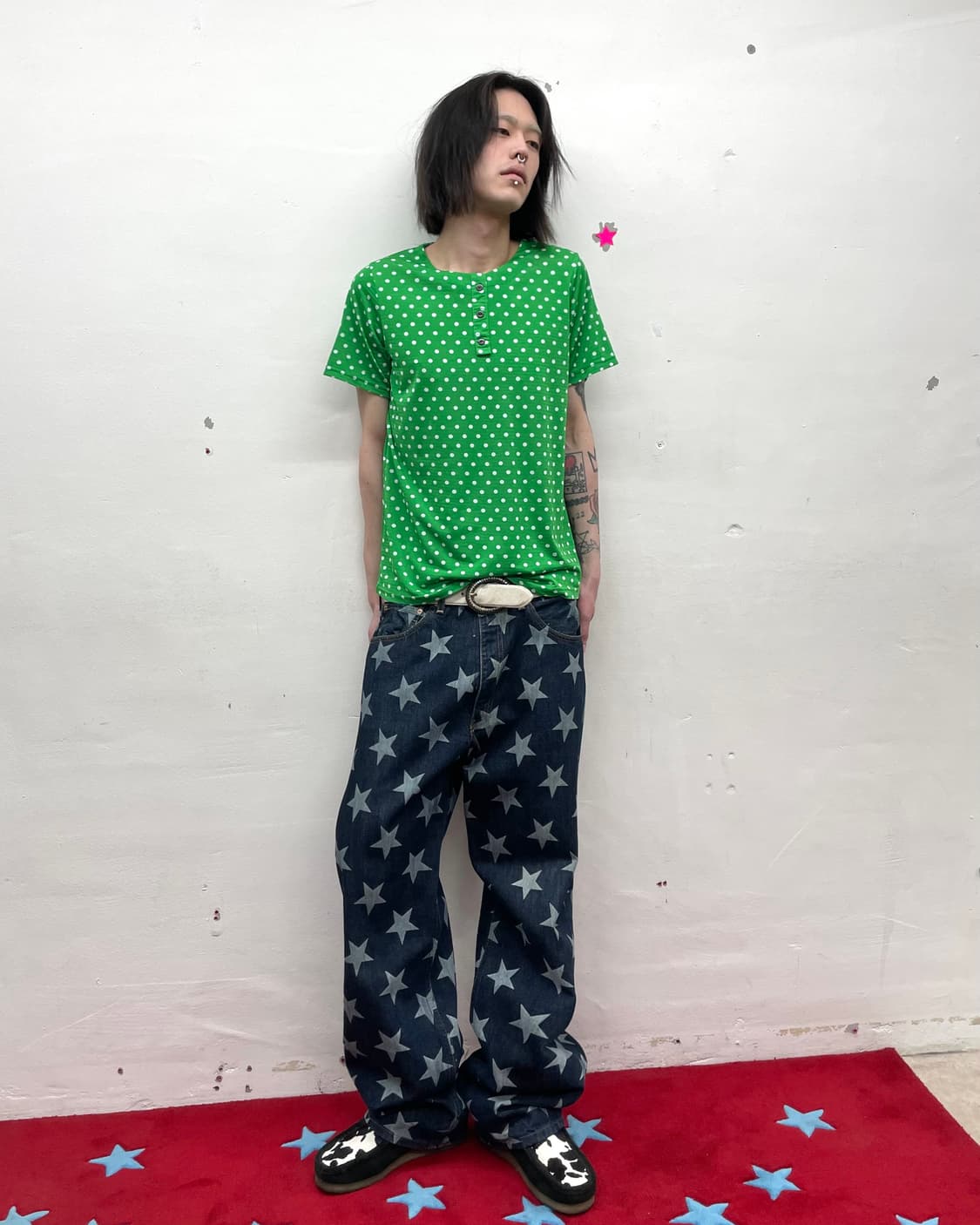 Button Green Dot Short Sleeve 상품이미지4