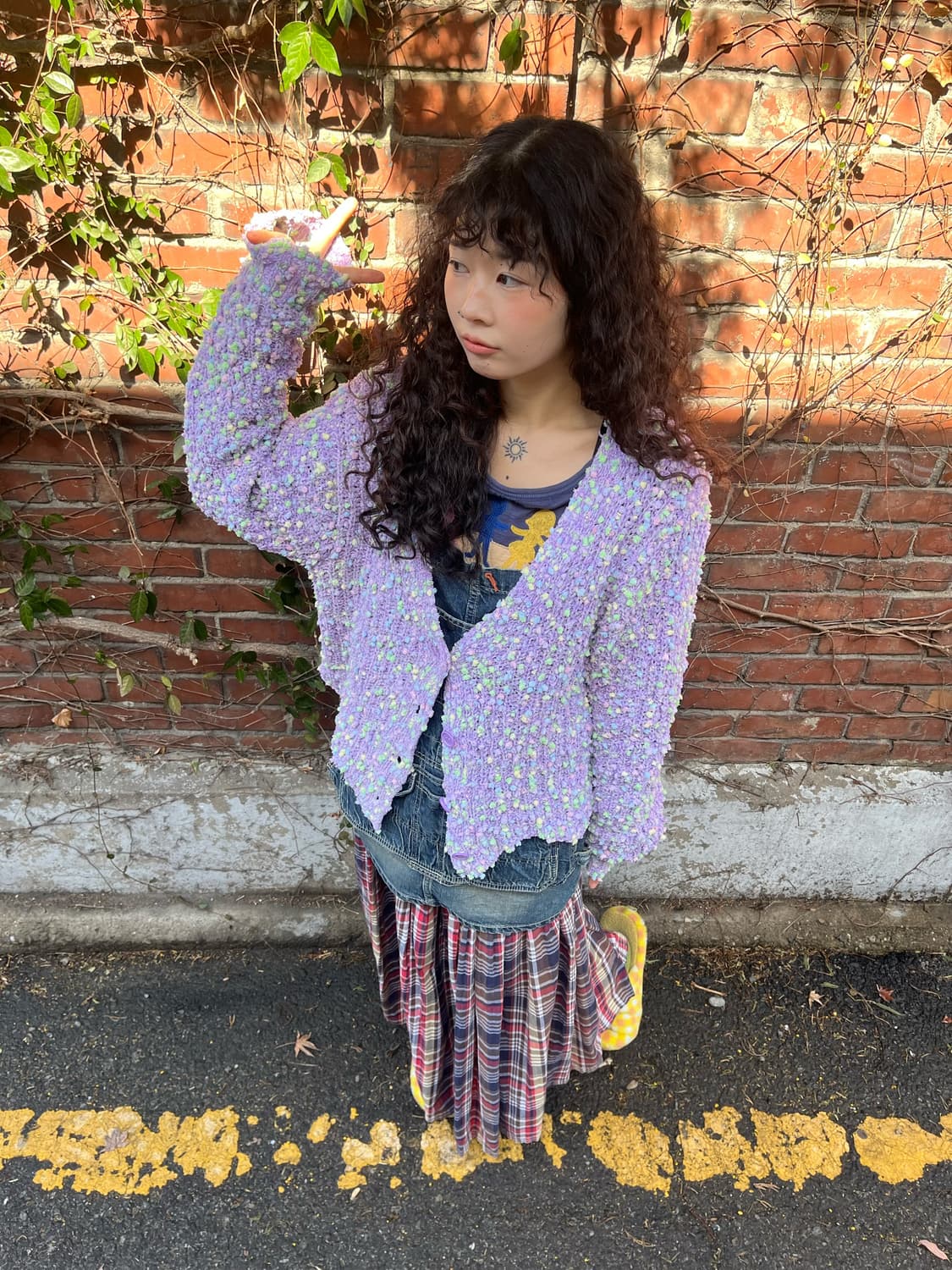 scolar 라벤더 보라 니트 가디건 상품이미지3