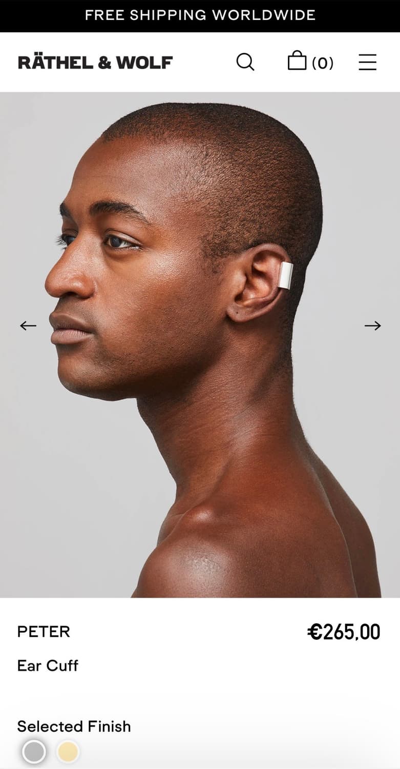 (OS) 레텔앤볼브 피터 실버 이어커프 상품이미지1