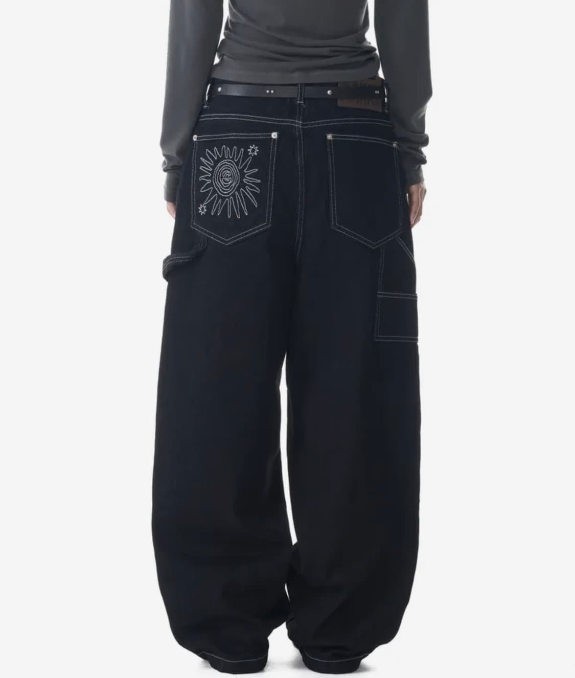 아캄 니들워크 카펜터 데님 팬츠 블랙 사이즈1 상품이미지1