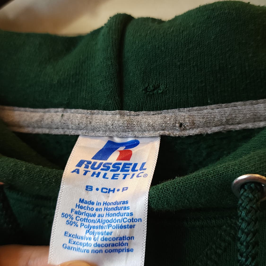 90s 러셀 후드 울프팩 빈티지 레터링 후드 스웻셔츠 그린 S 상품이미지4