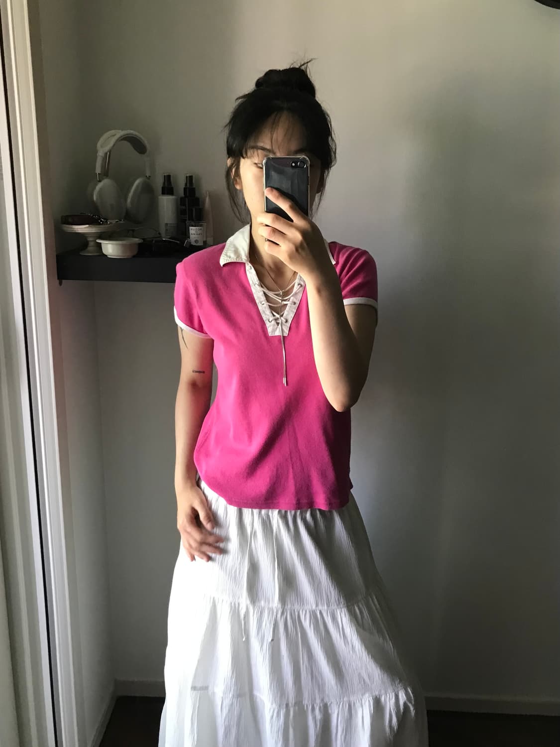 아베크롬비 핑크 카라 반팔티 상품이미지2