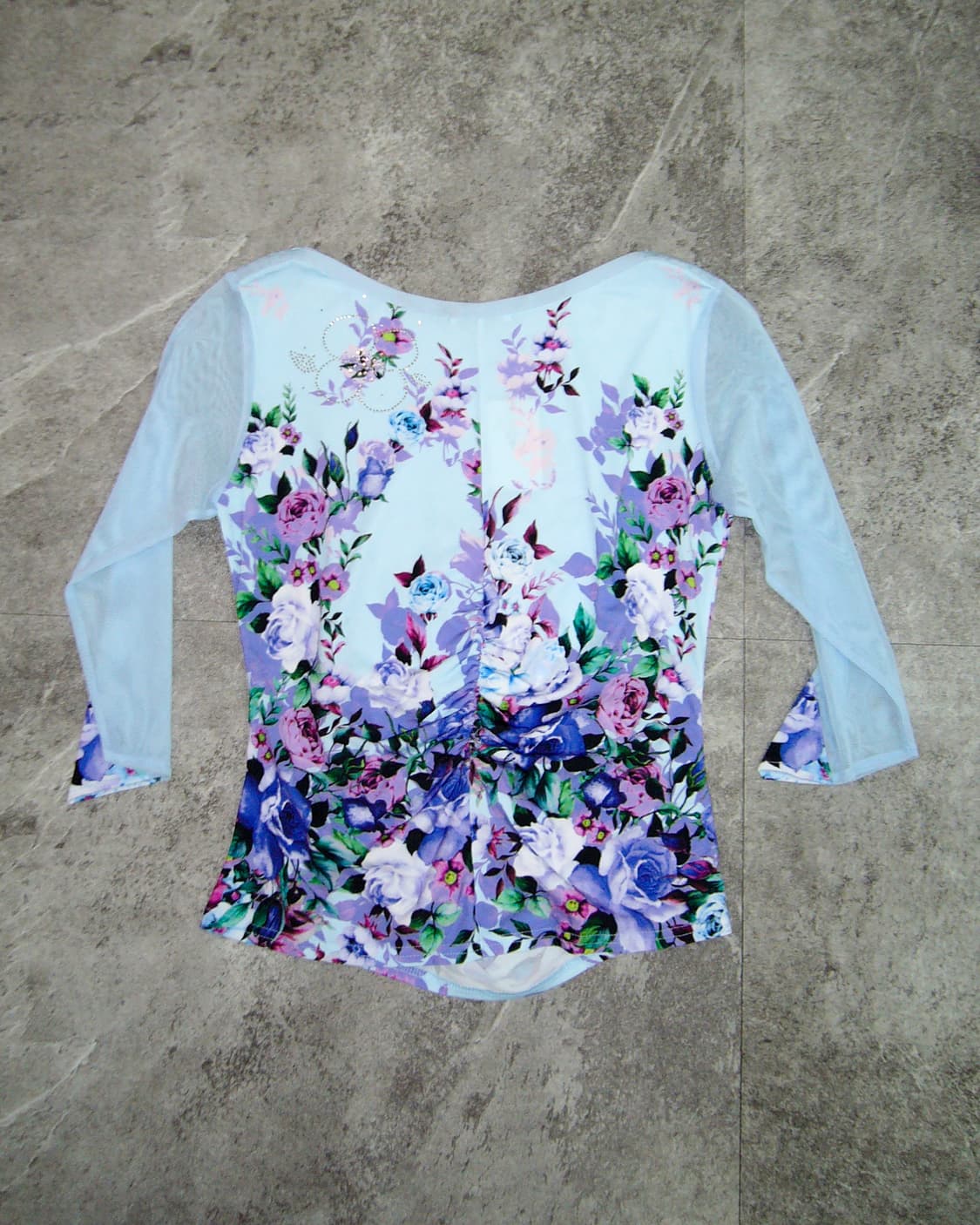 INIZIO Light Blue See-Through Tops 상품이미지2