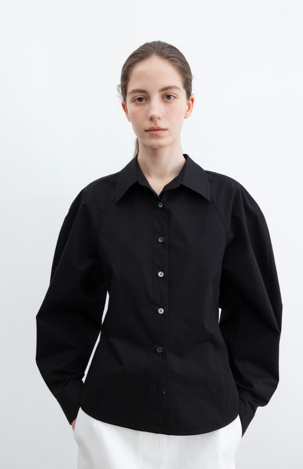 레이스 rrace 블랙 돌먼 슬리브 셔츠 상품이미지6