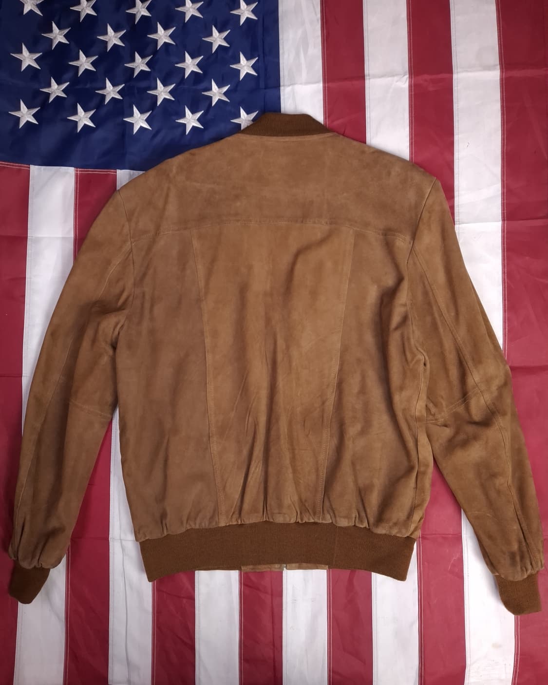 90's 국내산 빅게이트 리얼램스킨레더 스웨이드 봄버자켓 상품이미지7