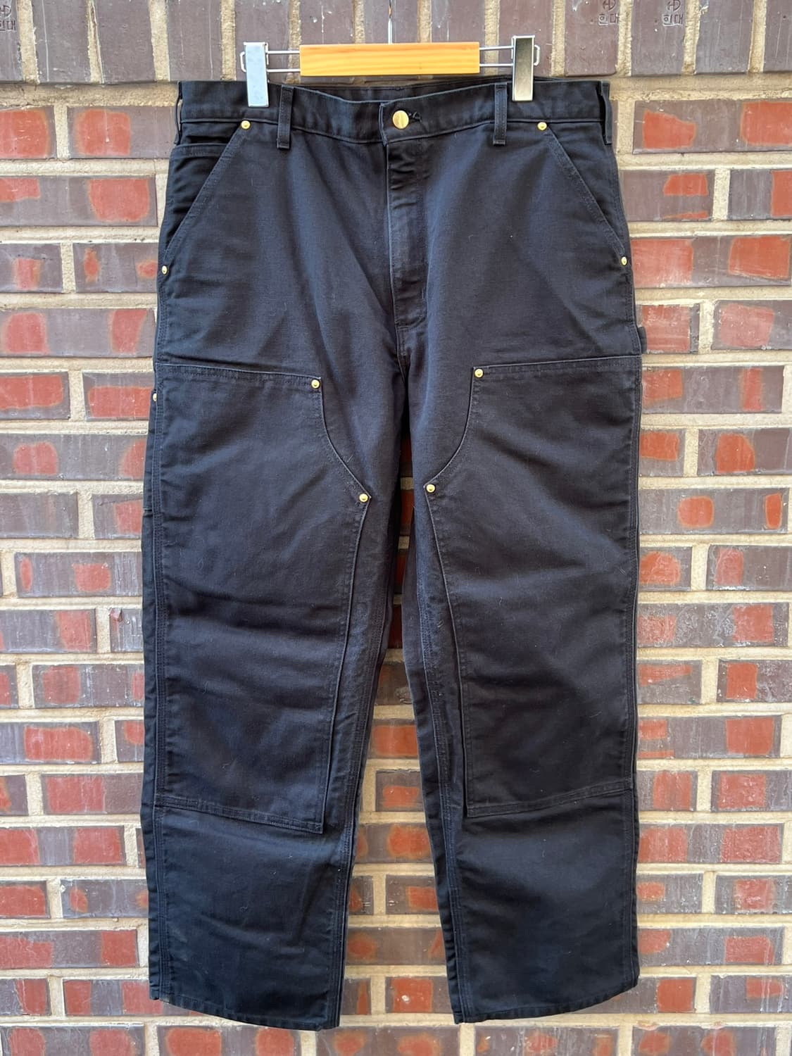 [36x30] 칼하트 B01 BLK 더블니 워크 팬츠 USA 덕 블랙 상품이미지1