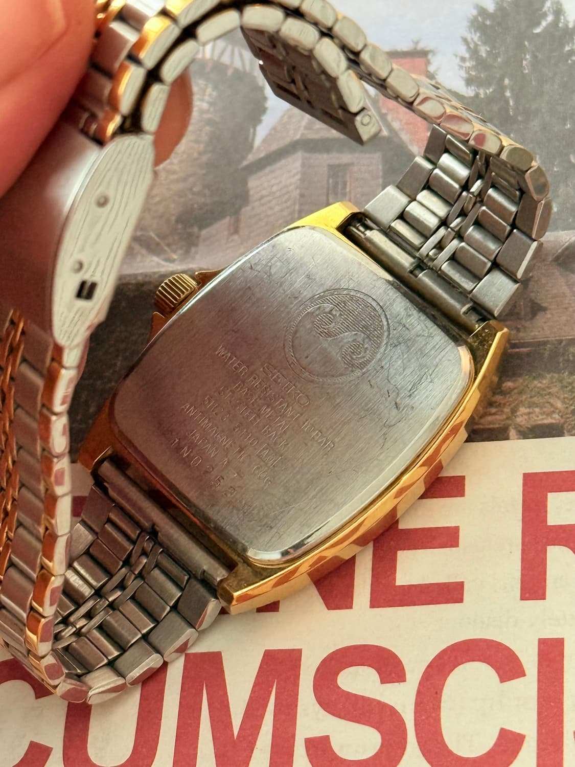 세이코 Seiko Chronos 콤비 스퀘어 쿼츠 상품이미지5