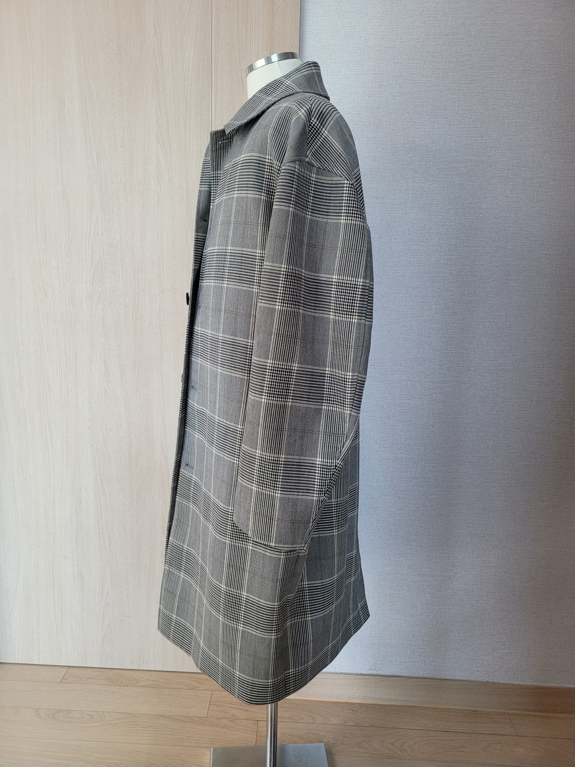 스파오포맨 SPAO for Men 체크 맥코트 그레이 상품이미지4