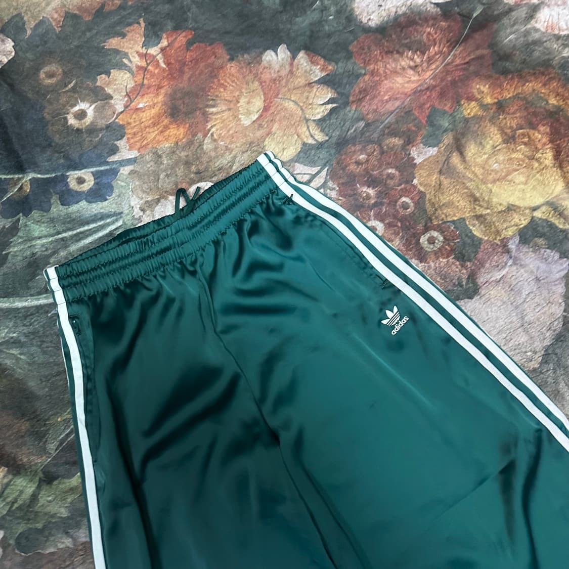 아디다스 빈티지 삼선 트레포일로고 그린와이드트랙팬츠 L 상품이미지2