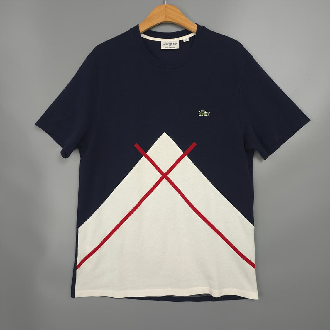 라코스테 Lacoste 배색 그래픽 반팔티 L 상품이미지1