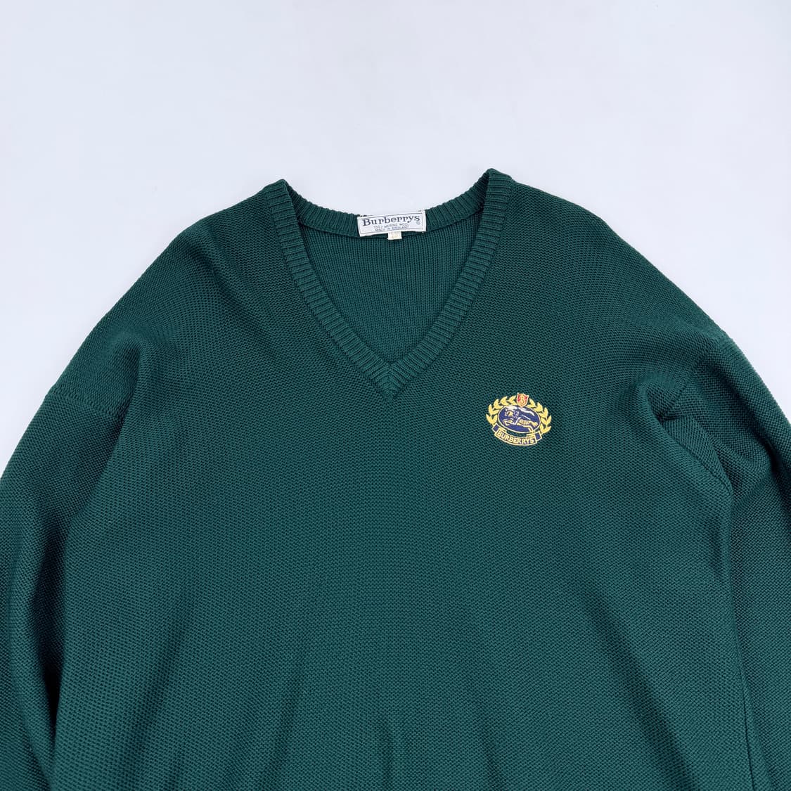 버버리 크래프트로고 브이넥 램스울 니트 상품이미지3