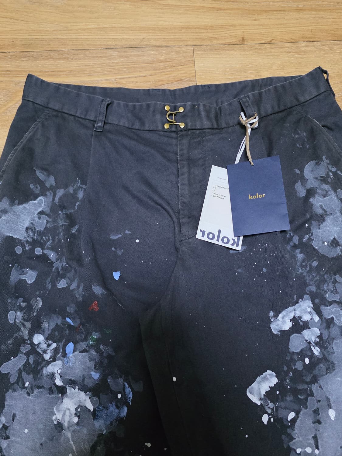 4size택포35만)24fw컬러 kolor 페인팅 와이드 팬츠 네이비 상품이미지2