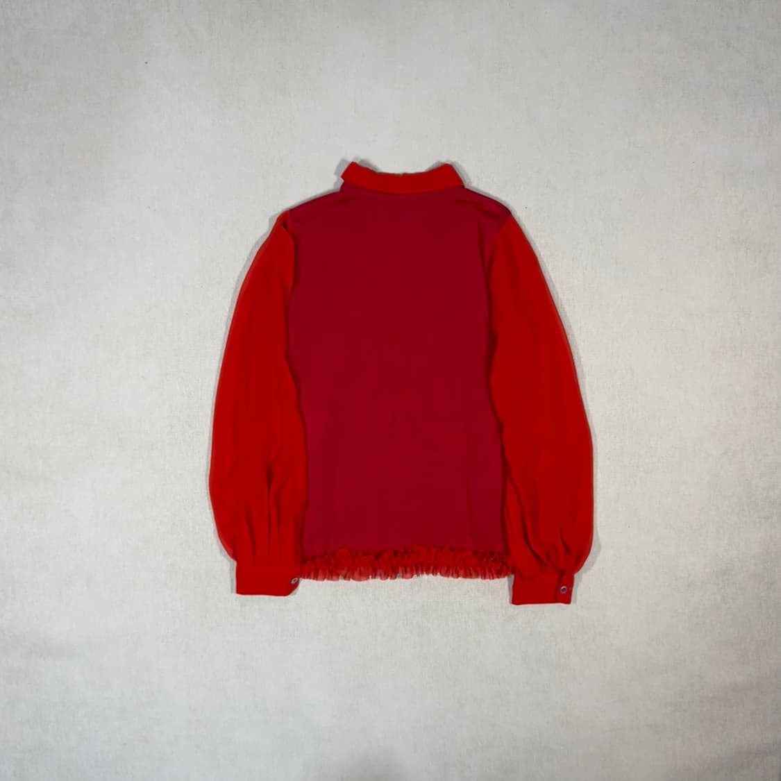 Tulle Ruffle Red Short Cardigan 상품이미지4