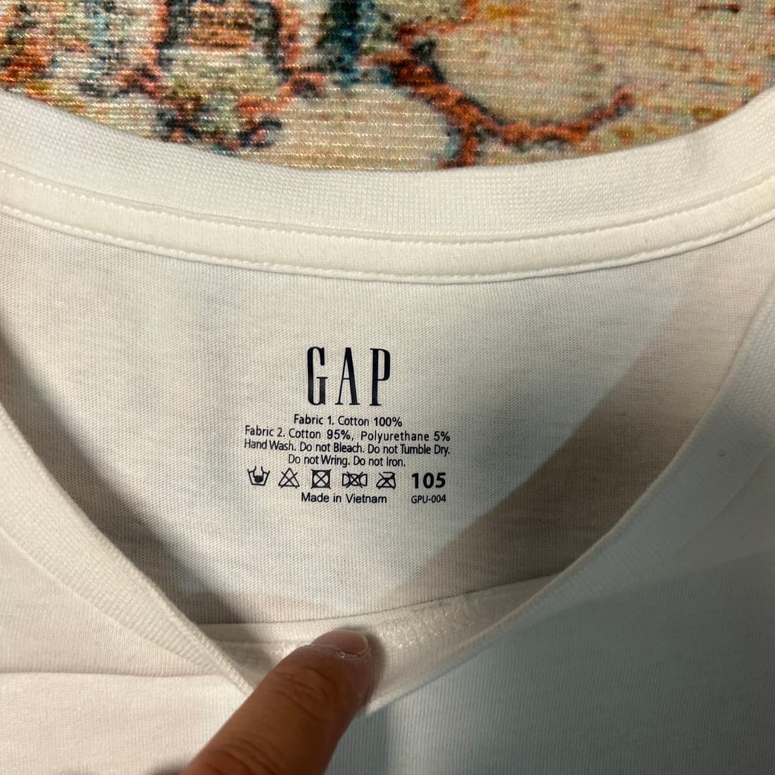 [XL] gap 갭 화이트 로고 반팔 상품이미지2
